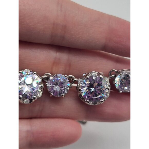 Betsey Johnson ALL THAT GLITTERS Cubic Zirconia Glass Statement Necklace - Picture 13 of 13